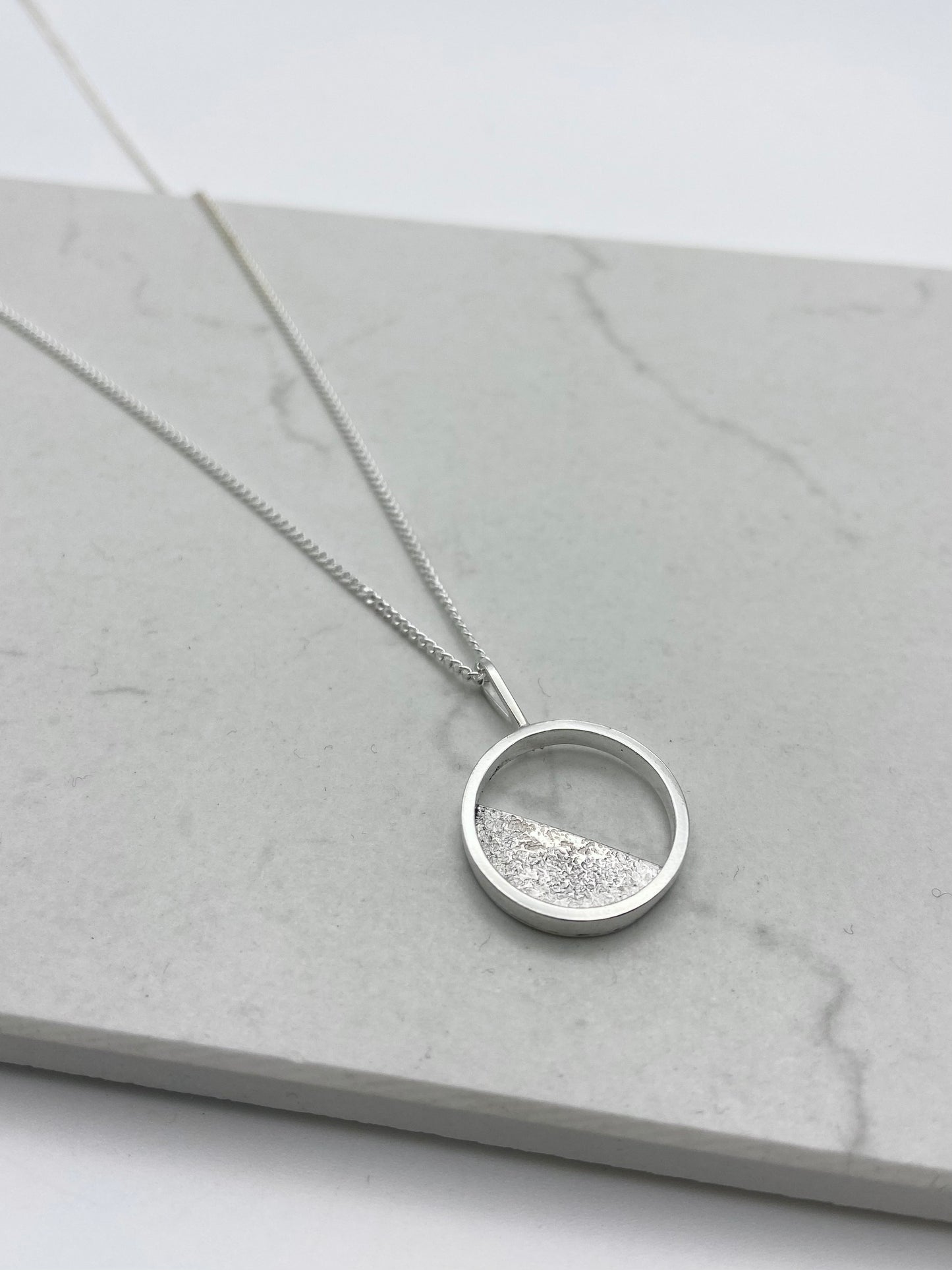 Textured Split Circle Pendant