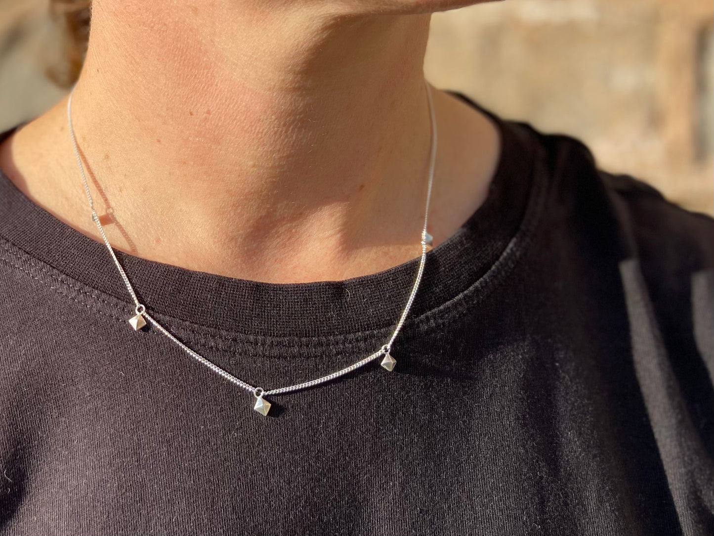 Pyramid Droplet Necklace